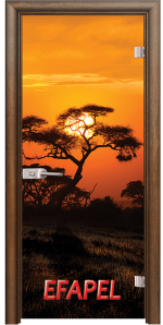 Стъклена интериорна врата Print G 13 17 African Sunset Императорска кация